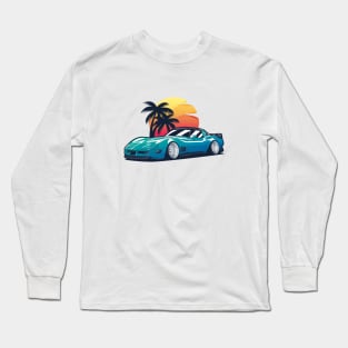 Blue Corvette C3 Sunset Long Sleeve T-Shirt